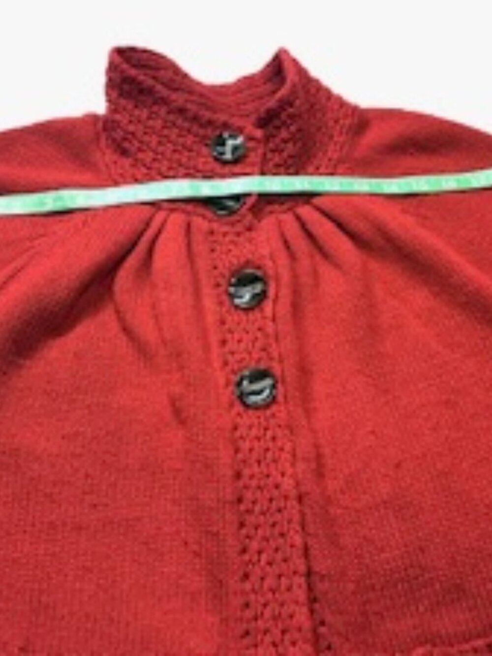 Style & Co. Womens Cardigan Cable Knit Button-Up Pockets Mock Neck Red Size L - Picture 12 of 16